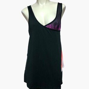 FOX Racing Black/Pink/Orange Athletic Tank Top Size Med